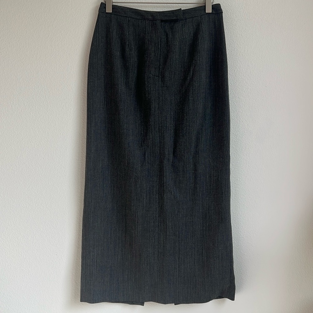 Lauren Ralph Lauren Gray Wool Blend Midi Skirt